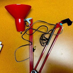 Luxo Red Articulating Drafting Lamp